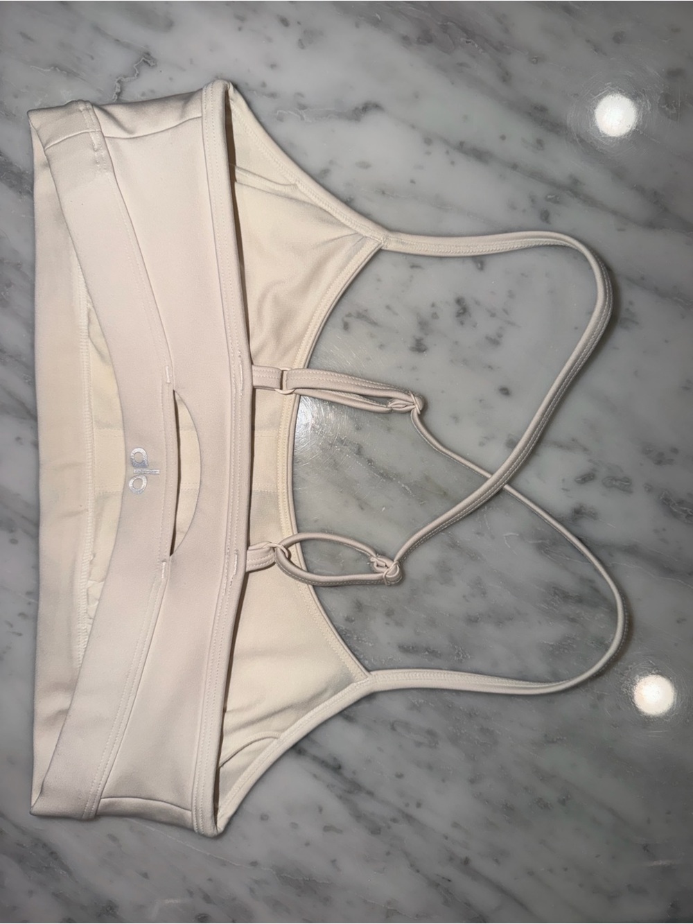 ALO Yoga Cream Strappy Sports Bralette - Picture 2 of 3